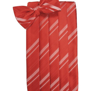 Persimmon Striped Cummerbund and Tie
