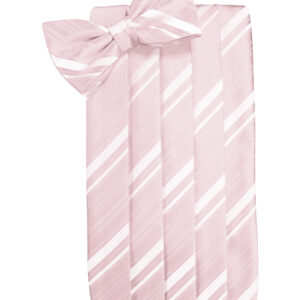 Pink Striped Cummerbund and Tie