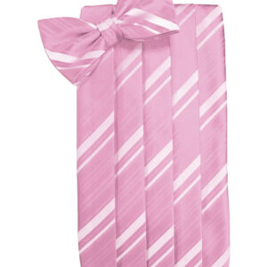 Rose Petal Striped Cummerbund and Tie