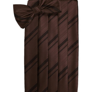 Truffle Striped Cummerbund and Tie