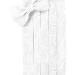 White Tapestry Cummerbund and Tie