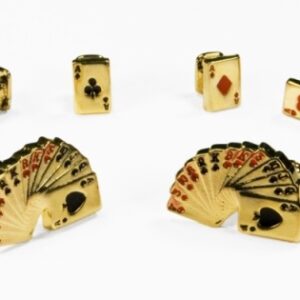 Casino Cards Gold studs and links