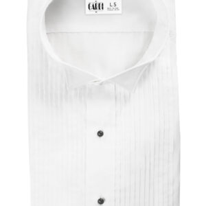 White pleated wing collar formal shirt