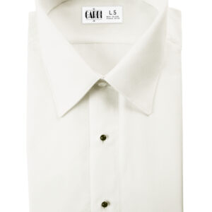 Microfiber pleated slim fit laydown collar formal shirt