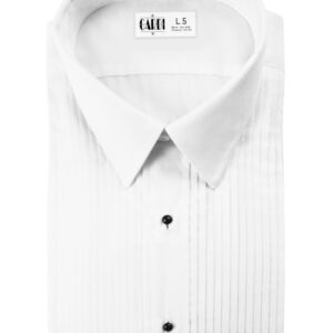 White pleated laydown formal shirt