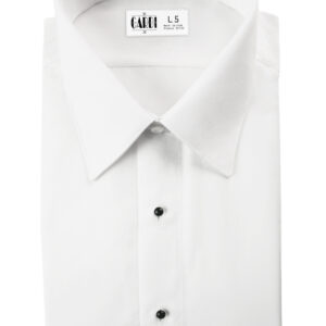 Microfiber pleated slim fit laydown collar formal shirt