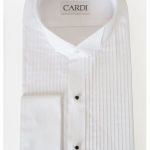 Cotton pleated wing collar formal shirt