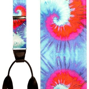 Navy Tie Dye suspenders