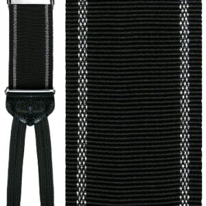 Basilicata black checkered silk suspenders