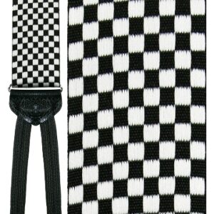 bergamo black and white checkered suspenders
