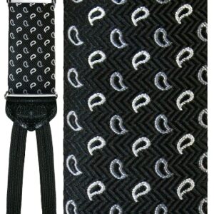 marche black-white paisley suspenders