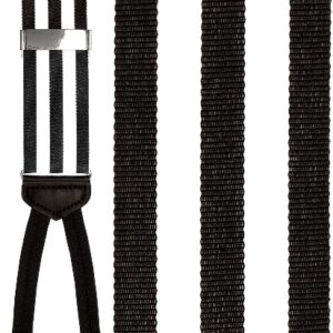 Marsala black striped silk suspenders