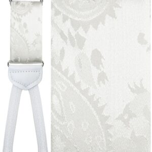 Trentino white silk suspenders