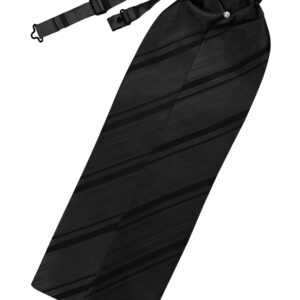 Black striped satin ascot