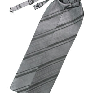 Silver striped satin ascot