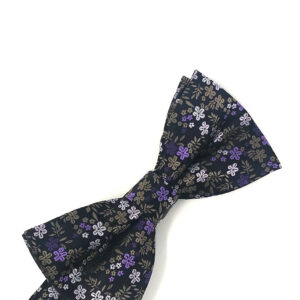 Black Gold Enchantment Floral Bow tie