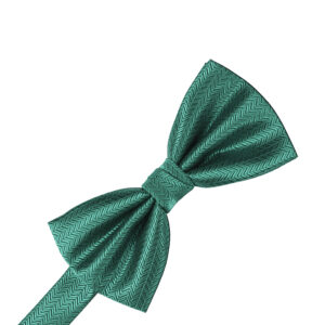 Aqua Herringbone Bow tie