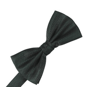 Asphalt Herringbone Bow tie