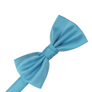 Blue Ice Herringbone Bow tie