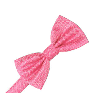 Bubblegum Herringbone Bow tie
