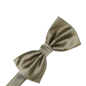 Champagne Herringbone Bow tie