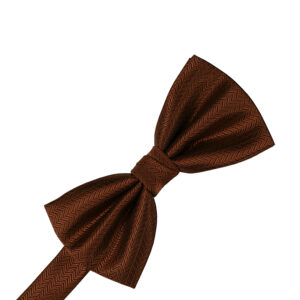 Cinnamon Herringbone Bow tie
