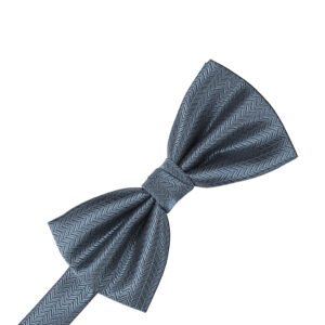 Desert Blue Herringbone Bow tie