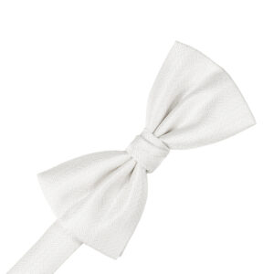 Diamond White Herringbone Bow tie