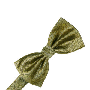 Gold Herringbone Bow tie