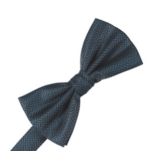 Haze Blue Herringbone Bow tie