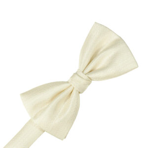 Ivory Herringbone Bow tie