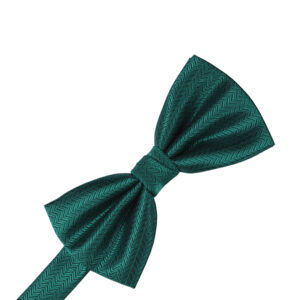Jade Herringbone Bow tie