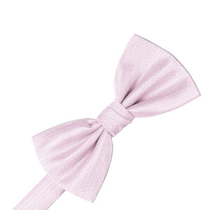Light Pink Herringbone Bow tie