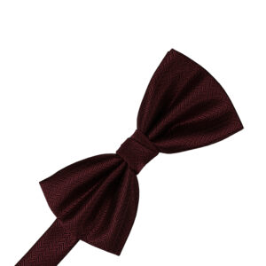 Merlot Herringbone Bow tie