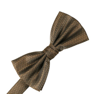 Mocha Herringbone Bow tie