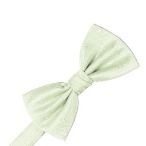 Pistachio Herringbone Bow tie
