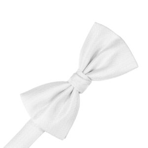 Pure White Herringbone Bow tie