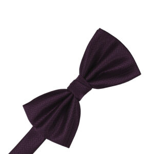 Raisin Herringbone Bow tie