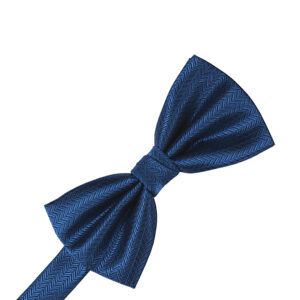 Sapphire Herringbone Bow tie