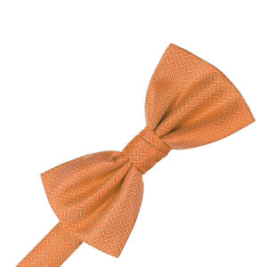 Tangerine Herringbone Bow tie