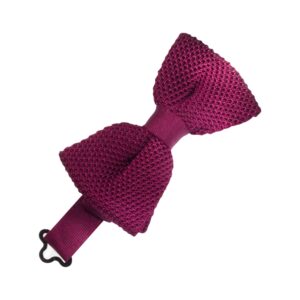 Bordeau Silk Knit Bow tie