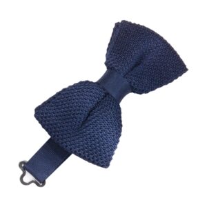 Navy Silk Knit Bow tie