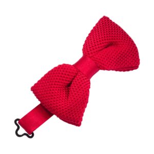 Red Silk Knit Bow tie