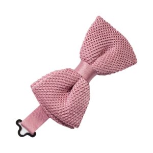 Rose Silk Knit Bow tie