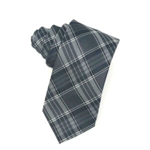 Madison plaid grey necktie