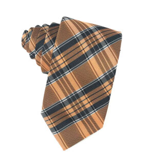 Madison plaid orange necktie
