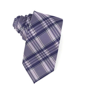 Madison plaid purple necktie