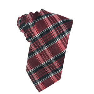 Madison plaid red necktie