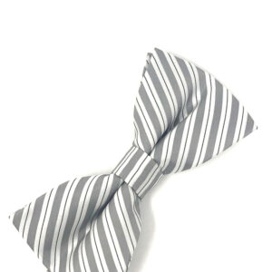 Silver Newton striped bow tie