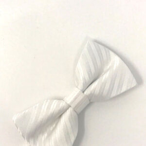 White Newton striped bow tie